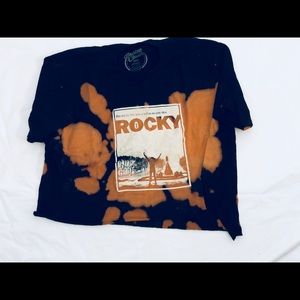 Black destroyed American Classics crop top